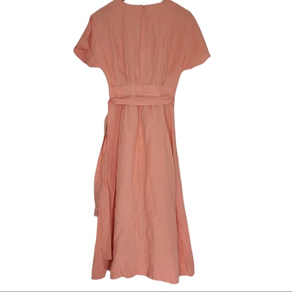 Madewell Linen Blend Dolman Sleeve Tie Waist Midi Dress Size 00 Womens - Picture 2 of 9